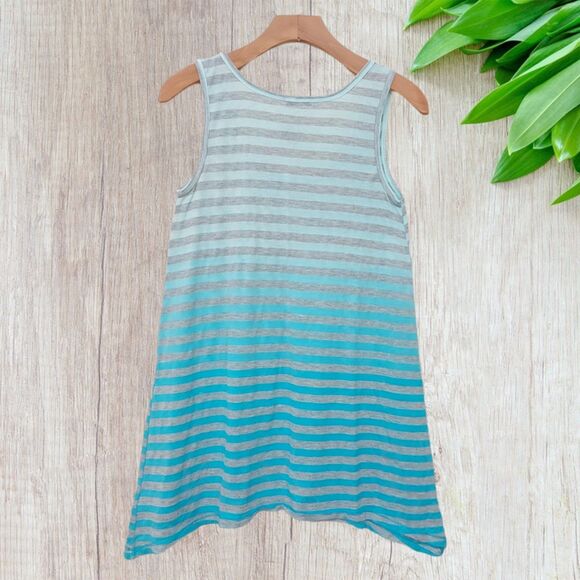 Allen Allen Tunic Top Womens Small Blue Striped Sleeveless Flowy Beach Summer - Picture 2 of 8